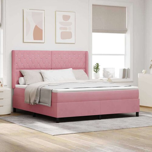 Box spring krevet s madracem Ružičasta 180 x 200 cm Baršun Cene
