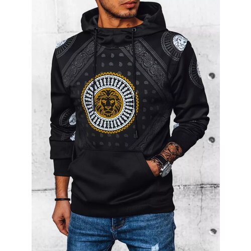 DStreet Bluza męska z kapturem i nadrukiem czarna Slike