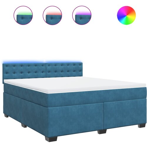 VidaXL Krevet s oprugama i madracem plavi 180x200 cm bar&amp;scaron;unasti Slike