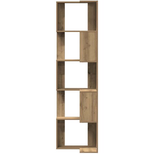  Kutni regal z knjige 5 razine artisian hrast 50x50x179cm drveni Slike