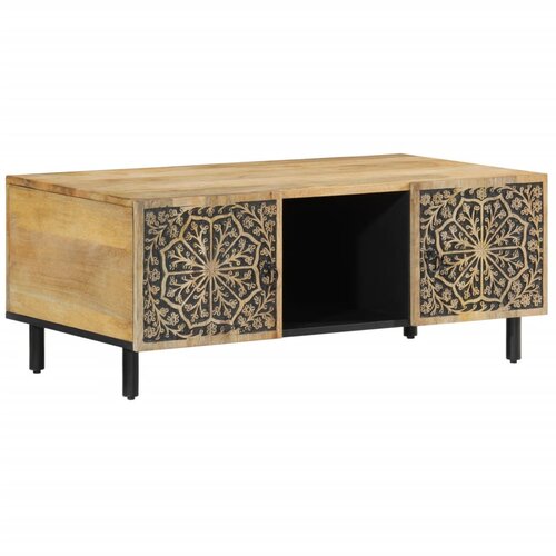 Maison Chic Klubska mizica - kavna mizica - Nizka mizica 100x54x40 cm trden mangov les, (21754960) Cene