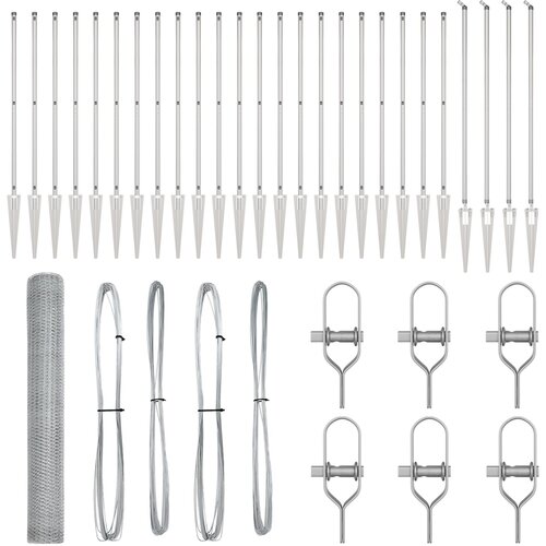 vidaXL Hexagonalna Ograda 1.4x50 m Pocinčani čelik, Ograde s šiljcima 13 kom Ø32 mm 160 cm Pocinčani čelik Cijene