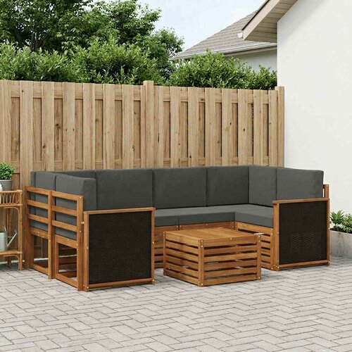  Set vanjskih sofa 7 kom. Prirodna i antracit Cijene