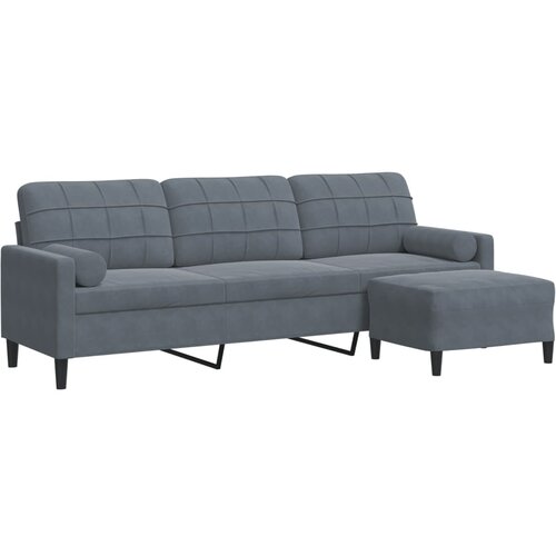 Maison Chic kavč - Sofa - Kanape s stolčkom za noge temno siv 210 cm žamet, (21727780) Slike