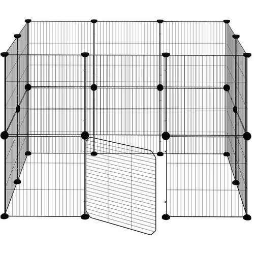  Kavez za ljubimce s 20 panela i vratima crni 35 x 35 cm čelični Slike