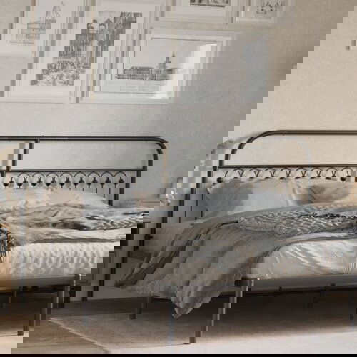 vidaXL Metalno uzglavlje crno 200 cm Cijene