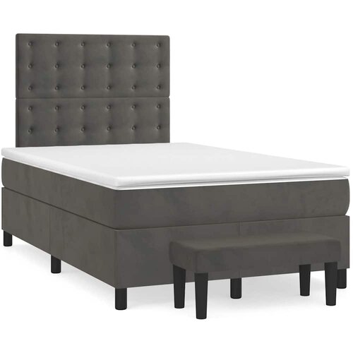  Krevet box spring s madracem tamnosivi 120 x 190 cm baršun Cene