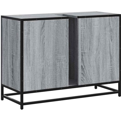  Kupaonski ormarić za umivaonik boja hrasta 80x33x60 cm drveni Siva Slike