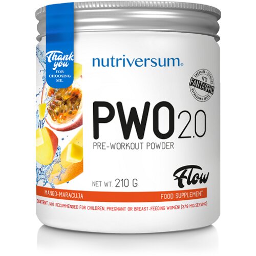 NUTRIVERSUM pwo 2.0 210g – pretrenažna formula za maksimalne performanse - mango Cene