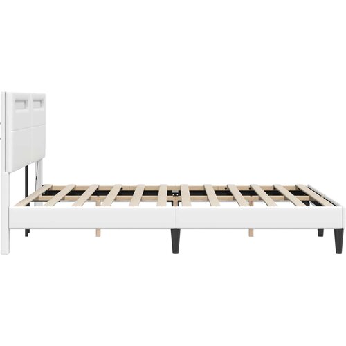  Krevetna konstrukcija Bijela 120 x 200 cm Umjetna koža Slike