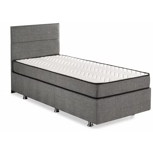 Kalune Design Sivi boxspring krevet s prostorom za odlaganje 100x200 cm Silver –
