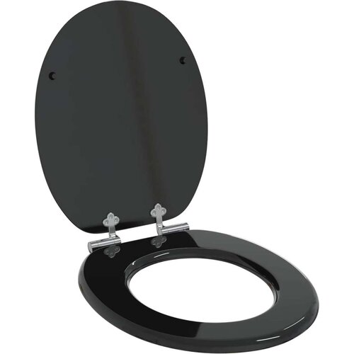  Toaletni pokrov s tiho zaporo Črna 44 x 38 cm MDF plo&amp;scaron;ča, (5000208004) Slike