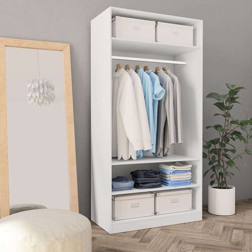  Garderobna omara bela 100x50x200 cm iverna plošča Cene