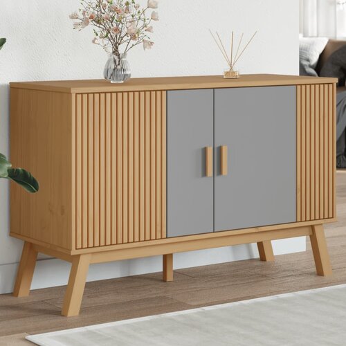 vidaXL Komoda OLDEN sivo-smeđa 114 x 43 x 73 5 cm od masivne borovine Cijene