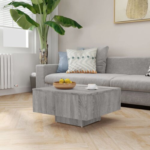 vidaXL Klubska mizica siva sonoma 60x60x31,5 cm konstruiran les Cene