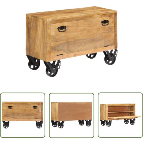 The Living Store Omarica za čevlje iz trdnega mangovega lesa 86x35x55 cm - Omarica Za Čevlje, (21744684) Cene