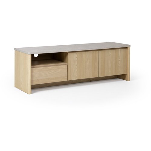 Marckeric Bela/v svetli naravni barvi TV omarica v hrastovem dekorju 153x50x45 cm Dore &amp;ndash; Slike