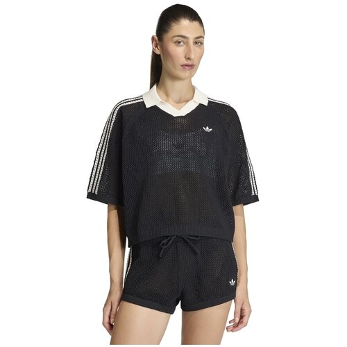 Adidas Majice s kratkimi rokavi Knitted Crochet Polo KC6491 Črna Slike
