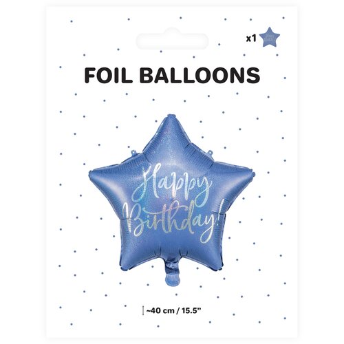 Folija balon zvijezda plava Happy Birthday 40cm Cijene