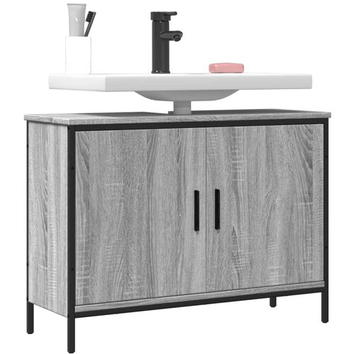 vidaXL Omarica za umivalnik siva sonoma 80x30x60 cm inženirski les Cene