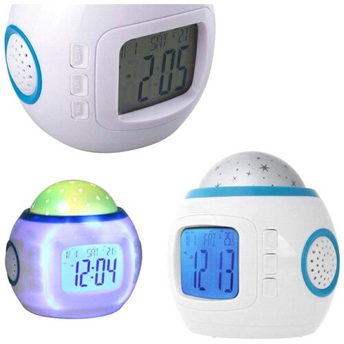 VERKGROUP Projektorska budilka z osvetljenim LCD zaslonom 10 melodij Night Sky, (20395009) Cene
