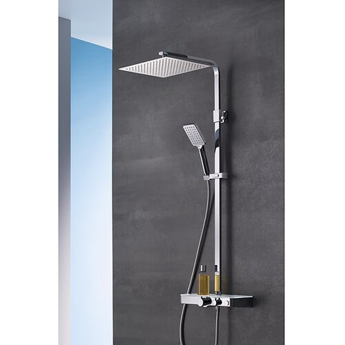 CAMARGUE pršni set z nadglavno prho grande vita (krom-bela, 30 x 30 cm, s termostatsko armaturo, višina 80-120 cm) Cene