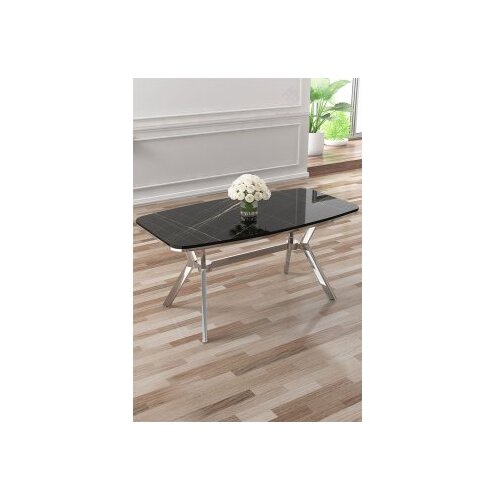 Hanah home trpezarijski sto esla black marble chrome Cene