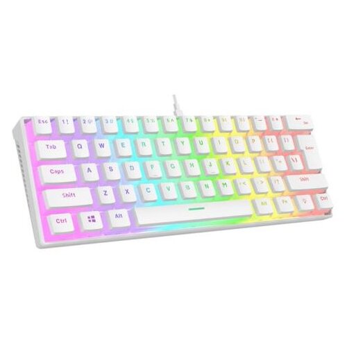  Tastatura gaming RAMPAGE RADIANT K11 white, red switch, Type-C, RGB, US Layout, pudding keycaps Slike