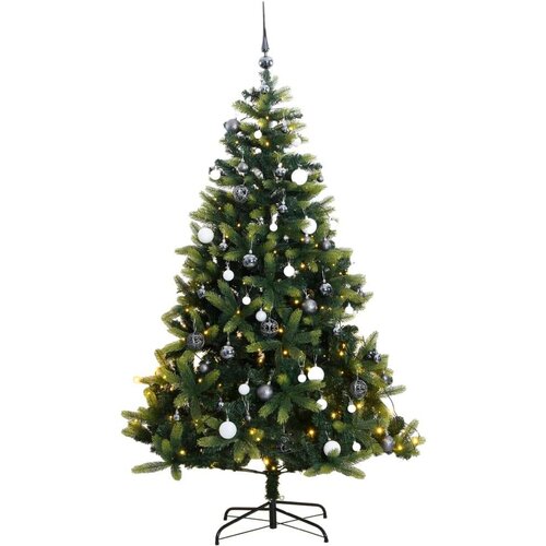  Umjetno božićno drvce 300 LED sa &amp;scaron;arkama i kuglicama 210 cm Slike