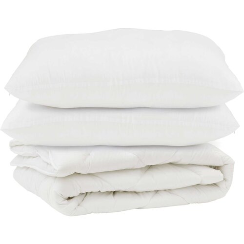 vidaXL Odeja z blazino 3 pcs Bela Mikrovlakna, (5000147779) Cene