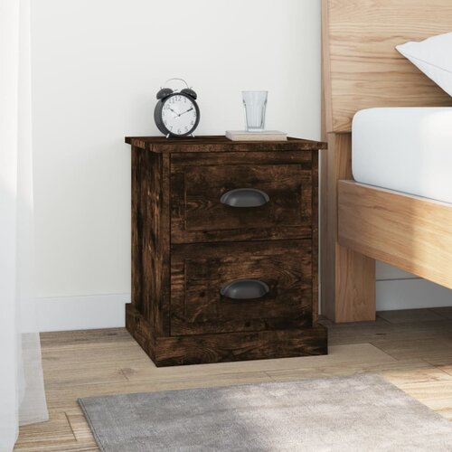 vidaXL Nočna omarica dimljeni hrast 39x39x47,5 cm inženirski les Cene