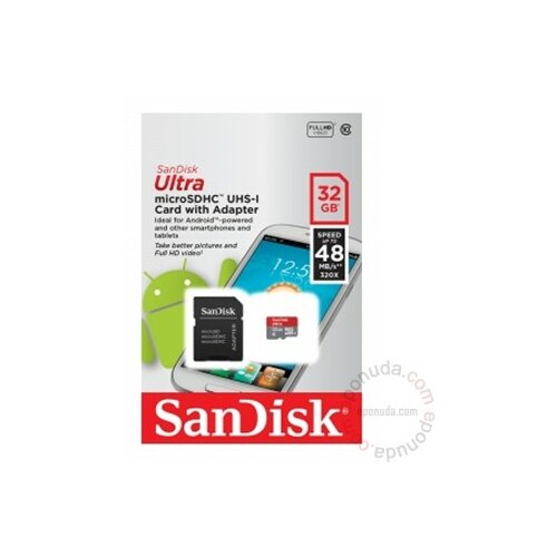 Sandisk SD 32GB micro ultra 48mb/s sa adapterom memorijska kartica Slike