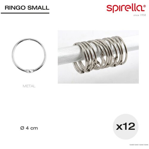Spirella Prstenovi za zavjese za tu&amp;scaron; u setu 12 kom u mat srebrnoj boji Ringo Small &amp;ndash; Slike