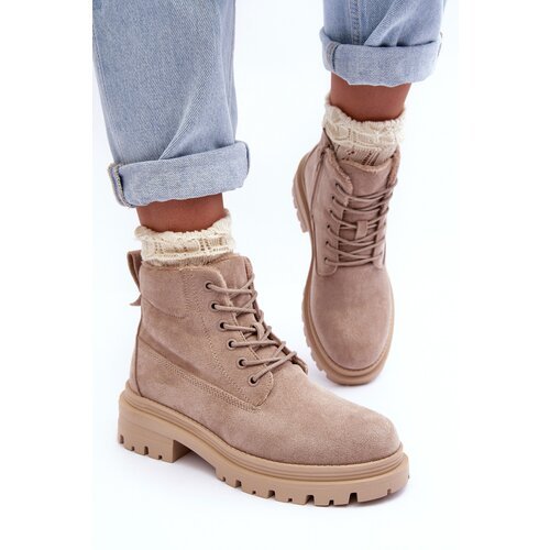 Kesi Suede Trappers Insulated Ankle Boots Beige Alden Slike