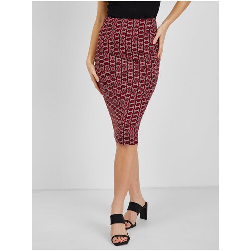 Orsay Red Women's Patterned Pencil Skirt - Ladies Slike