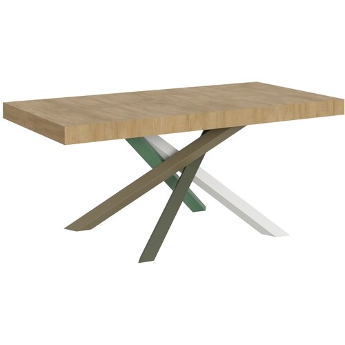 Itamoby &amp;nbsp; Volantis (90x180/440 cm) - hrast, barva nog: bela, zelena - raztegljiva jedilna miza, (20841793) Slike