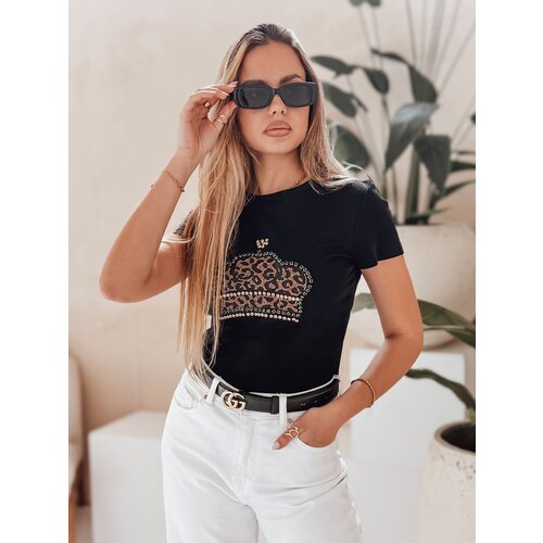 DStreet T-shirt damski z koroną BLINGESSO czarny Cene