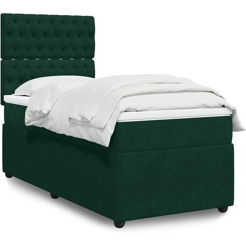 Box spring krevet s madracem tamnozeleni 90x200 cm bar&scaron;unasti Cijene