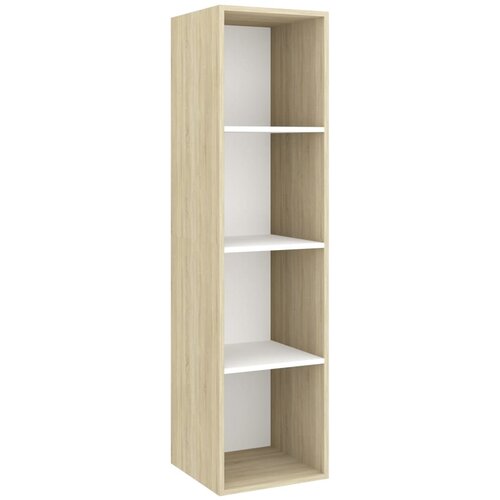 vidaXL Stenska TV omarica sonoma hrast in bela 37x37x142,5 cm, (20622412) Cene
