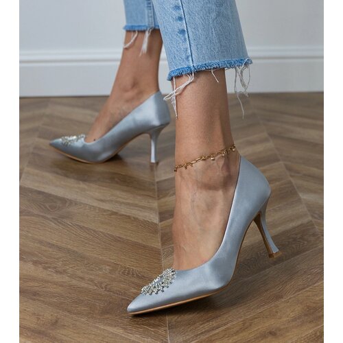 Gemre Silver satin pumps with rhinestones Bellira Cene