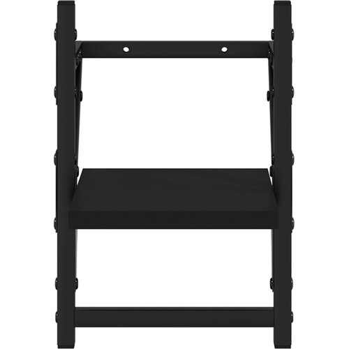  Zidne police s prečkama 2 kom crne 20 x 25 x 30 cm Slike