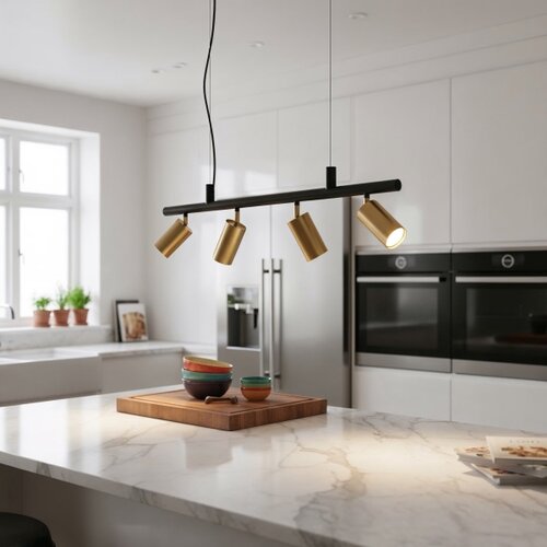 Ideal Lux led luster na sajli dynamite 4xGU10/7W/230V cri 90 crna/mesing Slike