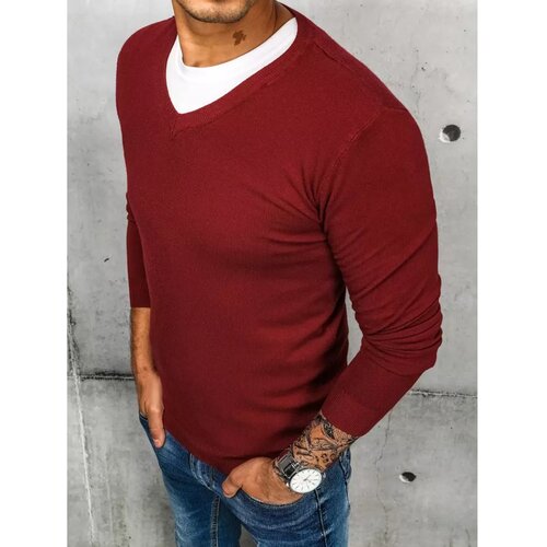 DStreet Men&amp;#039;s burgundy sweater WX1917 Slike