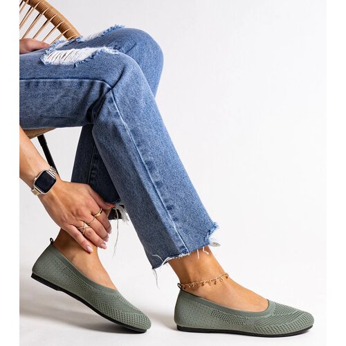 Gemre Green fabric ballet flats Yafia Cijene