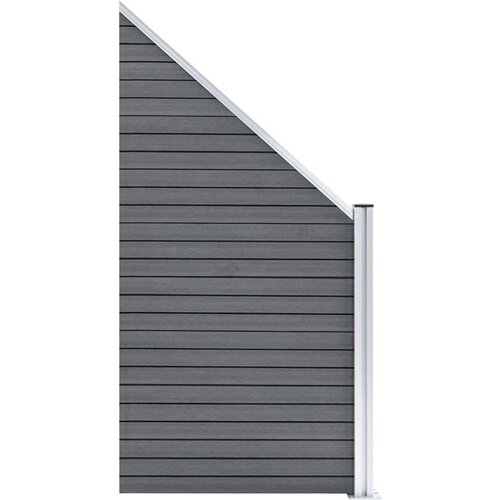 vidaXL WPC ograjni paneli 10 kvadratnih + 1 poševni 1830x186 cm sivi Cene