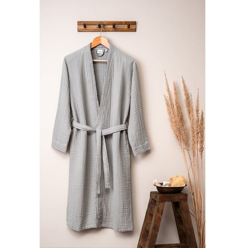 Foutastic Bademantil Kimono, Sivi Slike