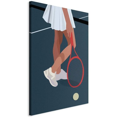  Slika - Female Tennis Player With a Red Racket on the Court - Graphics 60x90 Na talijanskom platnu Cijene