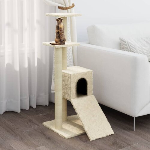 VidaXL Mačje drevo s praskalniki iz sisala krem 92 cm Slike