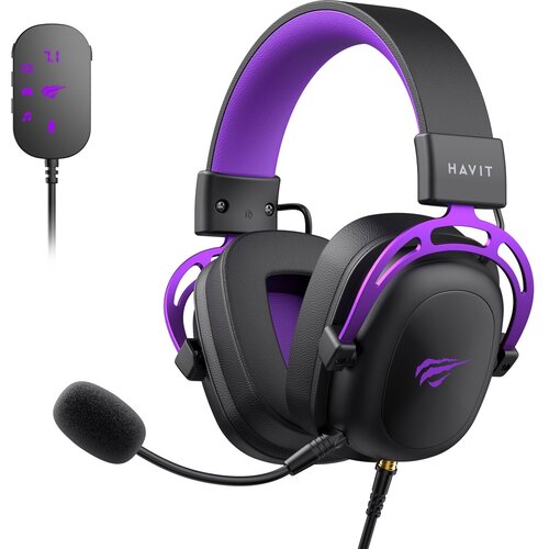 Havit Slu&amp;scaron;alke za gaming H2002 U črno-vijolične, (5000378675) Slike