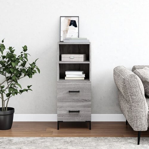 The Living Store Komoda siva sonoma 34,5x34x90 cm inženirski les - Komoda, (21837633) Cene